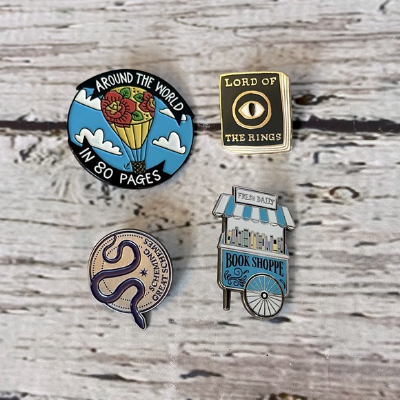 Assorted Bookish Enamel Pins - Picture 1 of 6